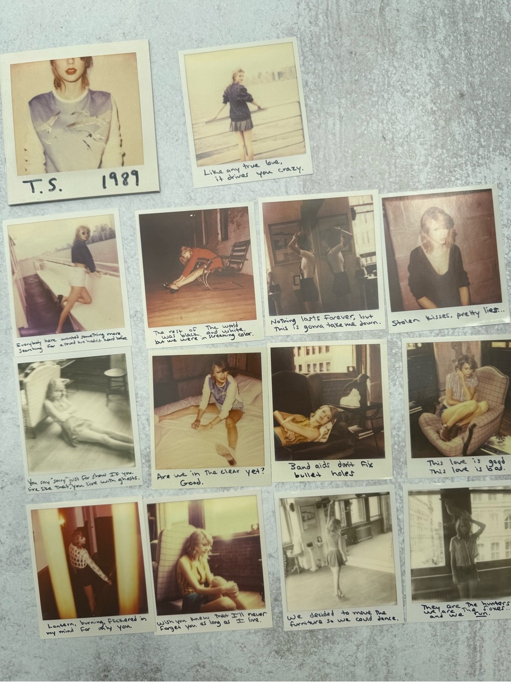 Taylor Swift 1989 Polaroids #53-65 + CD Insert Original Album Photos No CD